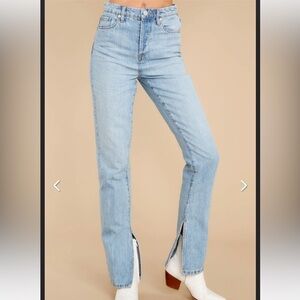 Blank NYC New Women’s 27 The Cooper Slim Straight Leg Hi Rise Side Slit Jean NWT